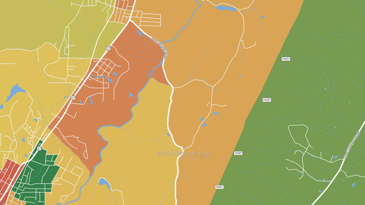 Harrisburg, GA Map of Theft Rates