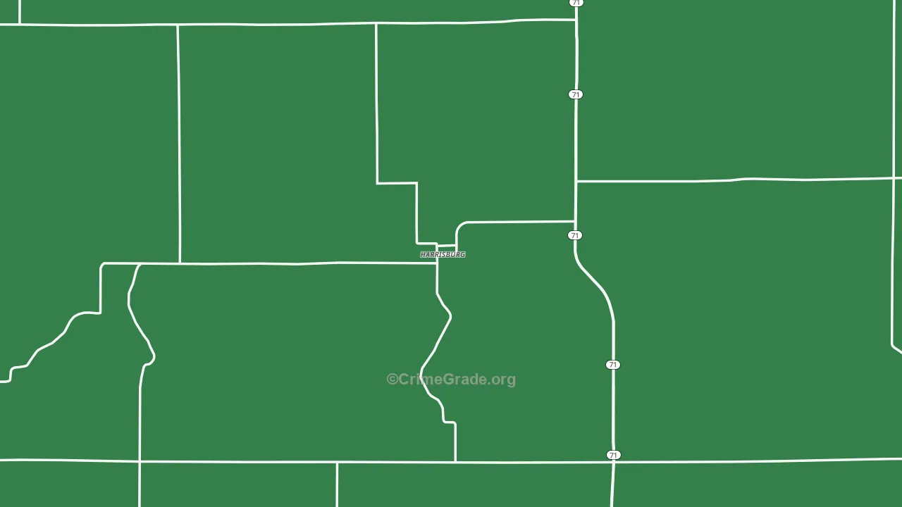 Harrisburg, NE Map of Theft Rates
