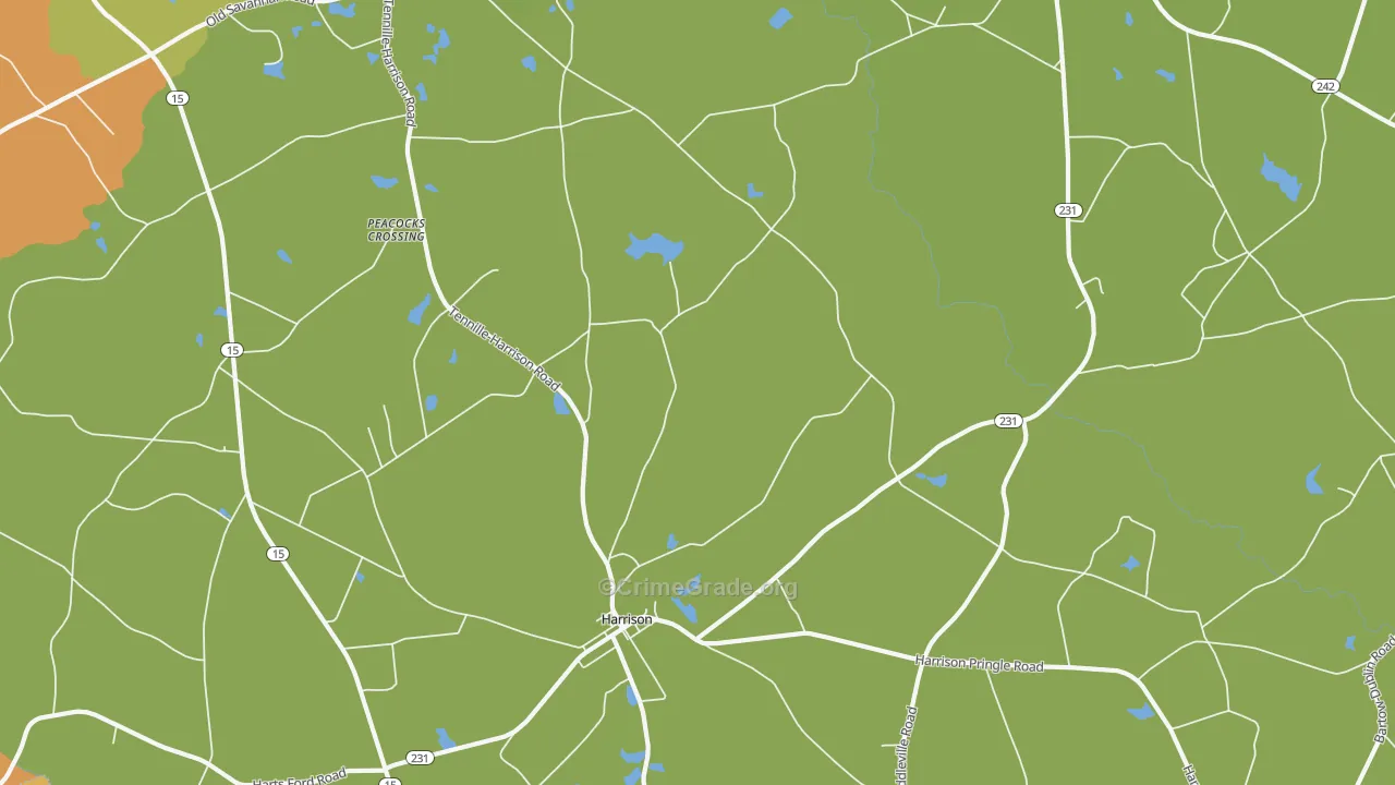 Harrison, GA Map of Theft Rates