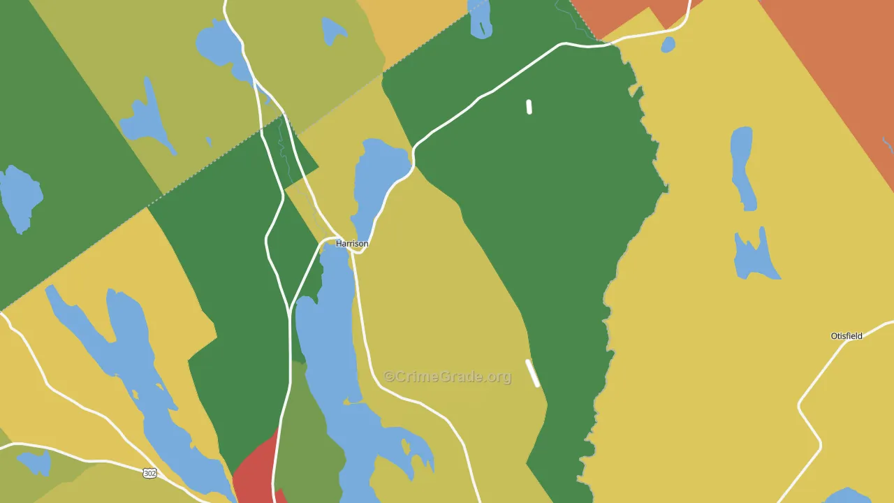 Harrison, ME Map of Theft Rates