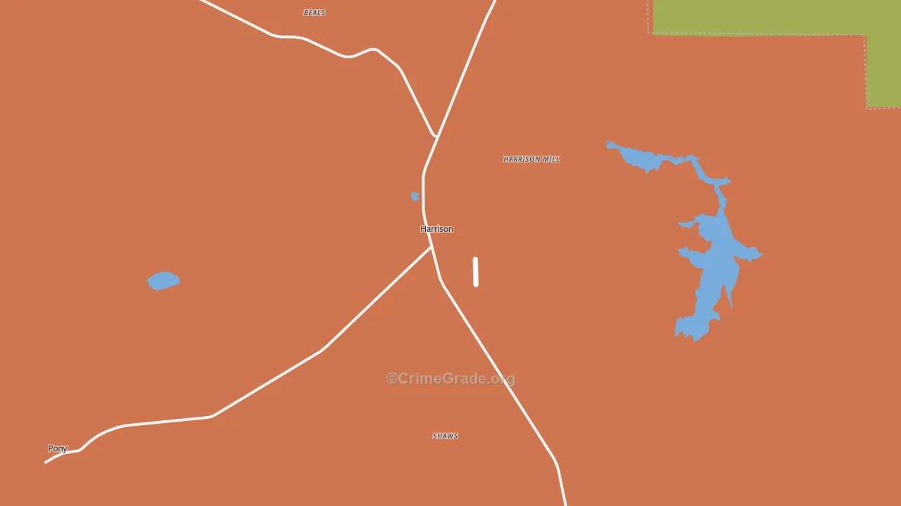 Harrison, MT Map of Theft Rates