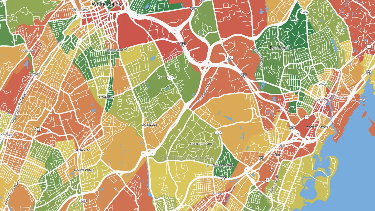 Harrison, NY Map of Theft Rates