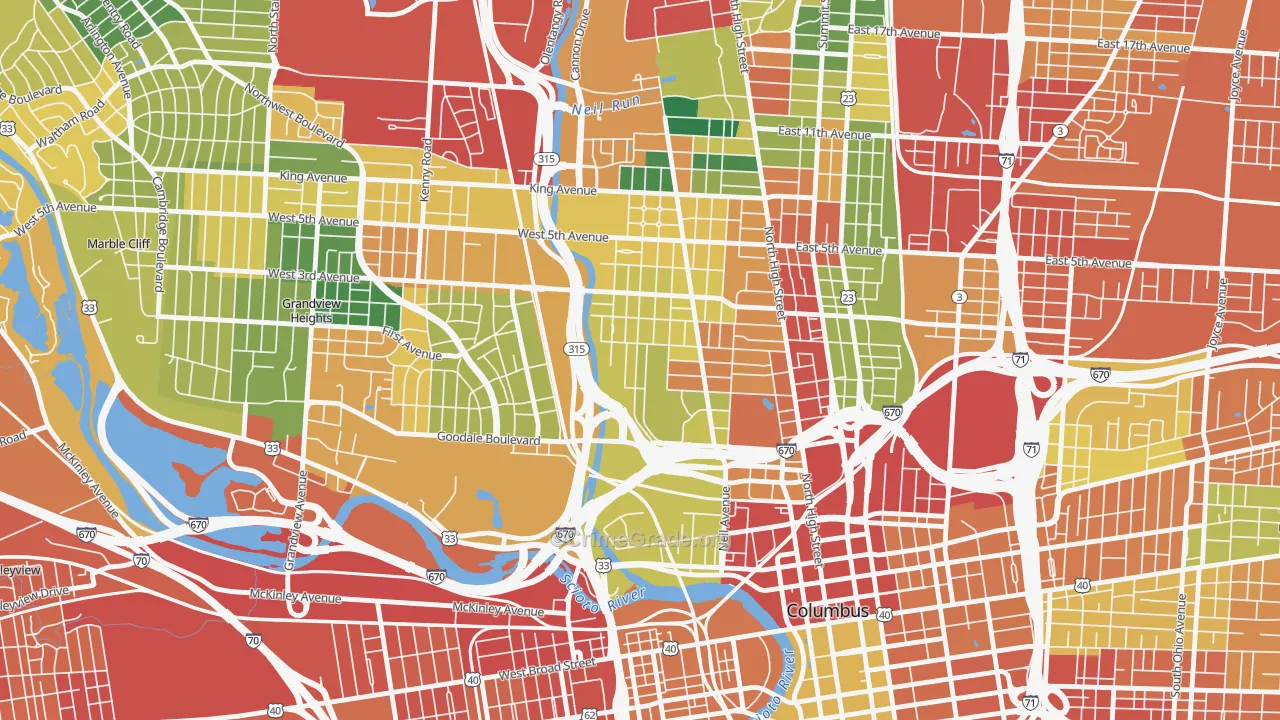 Harrison West, Columbus, OH Map of Theft Rates