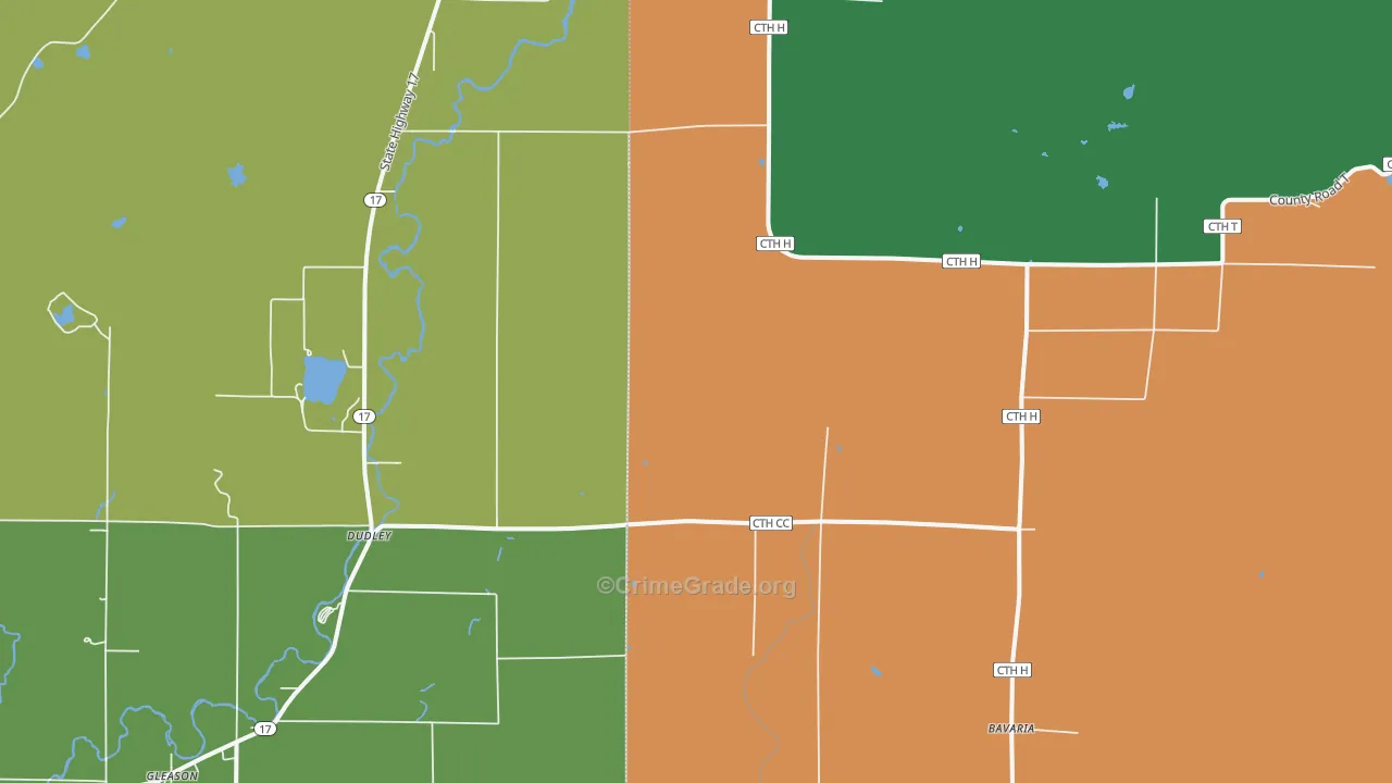 Harrison, WI Map of Theft Rates