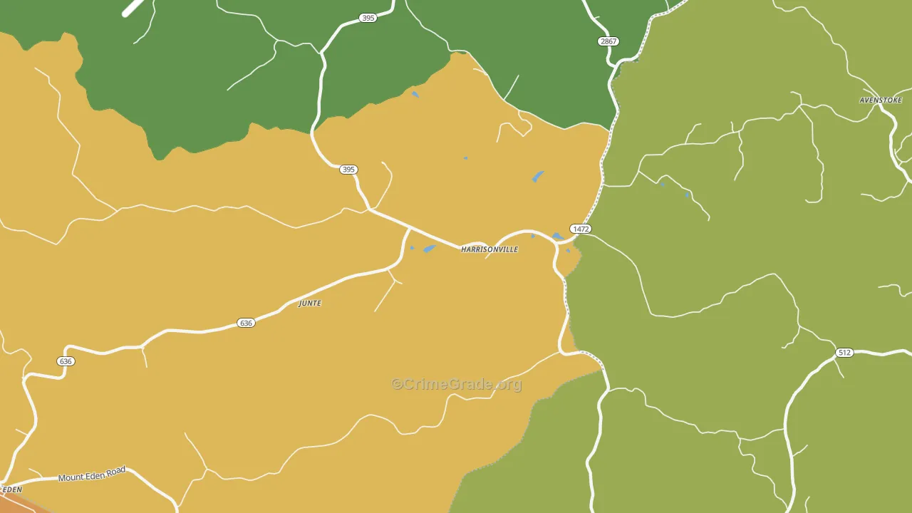 Harrisonville, KY Map of Theft Rates