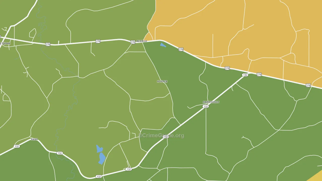 Harrisville, AL Map of Theft Rates