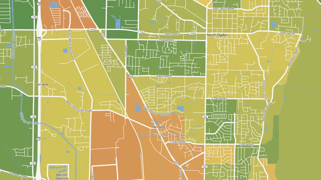 Harrisville, UT Map of Theft Rates