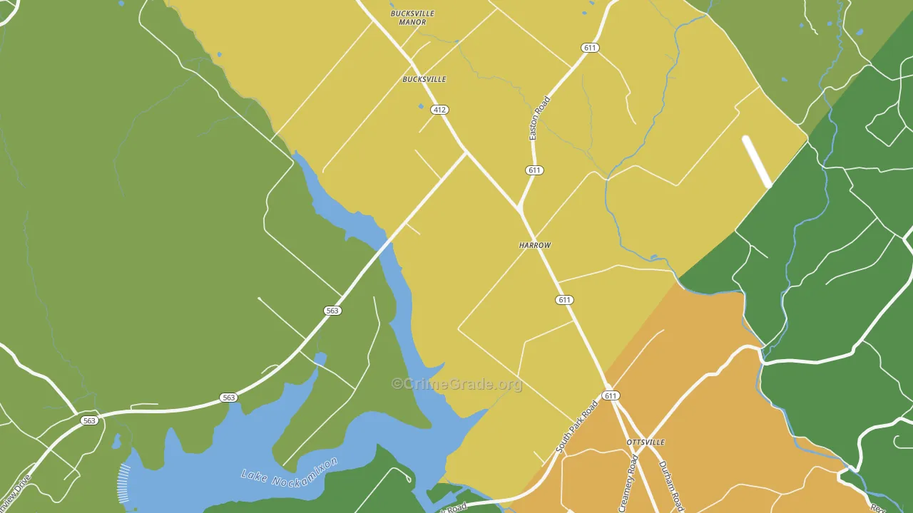 Harrow, PA Map of Theft Rates