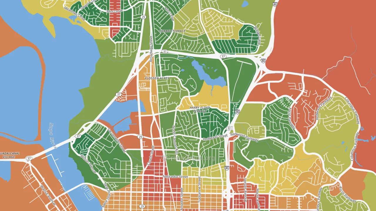 Harry Floyd Terrace, Vallejo, CA Map of Theft Rates