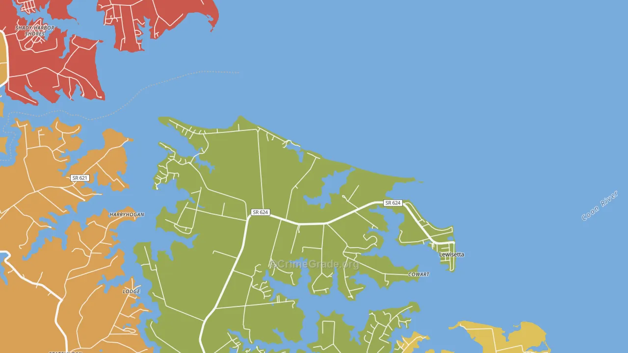 Harryhogan, VA Map of Theft Rates