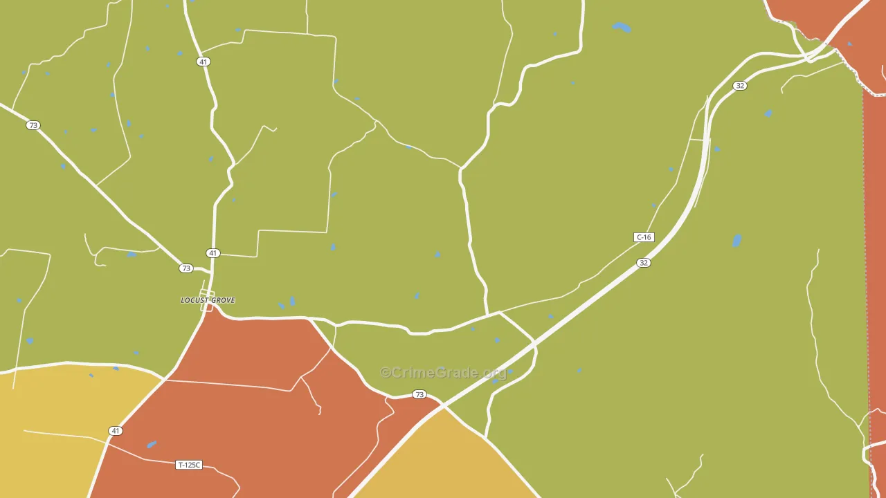 Harshasville, OH Map of Theft Rates