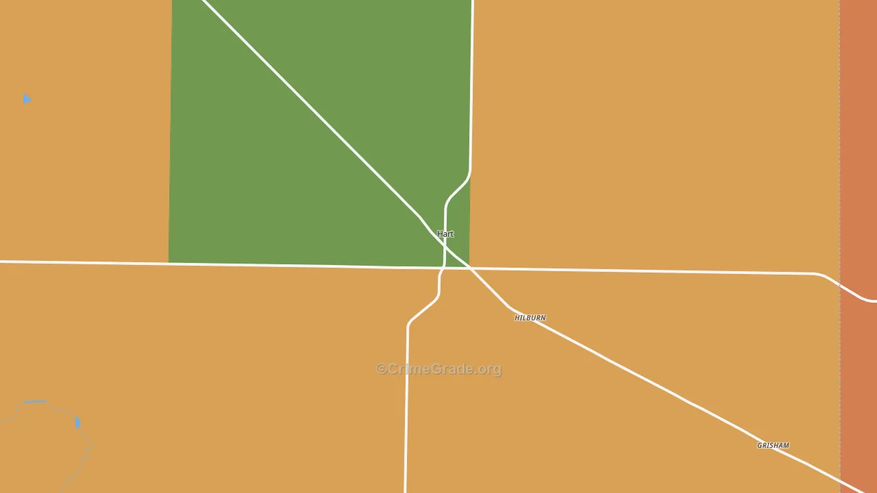 Hart, TX Map of Theft Rates