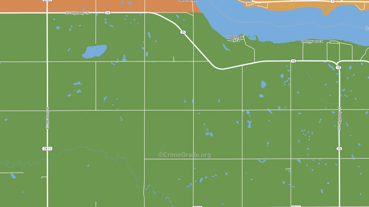 Hartford Beach, SD Map of Theft Rates