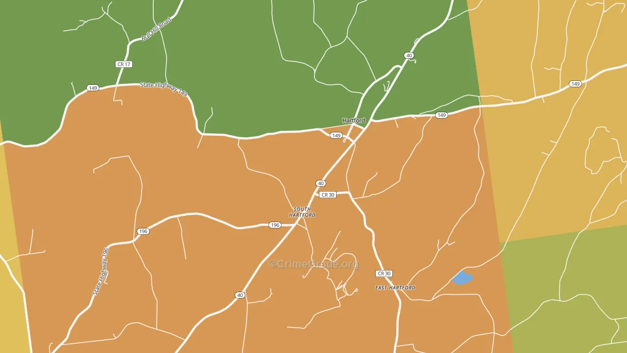 Hartford, NY Map of Theft Rates