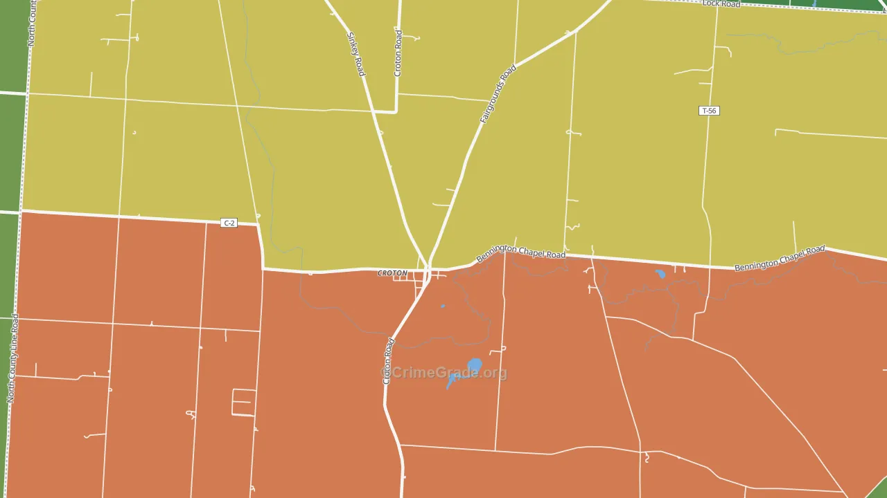 Hartford, OH Map of Theft Rates