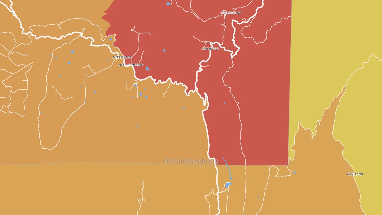 Hartland, CA Map of Theft Rates