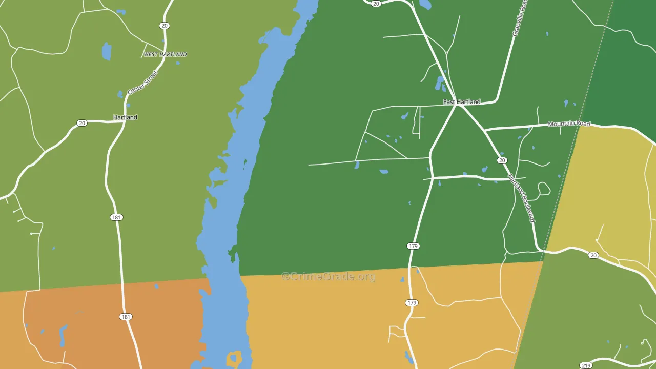 Hartland, CT Map of Theft Rates