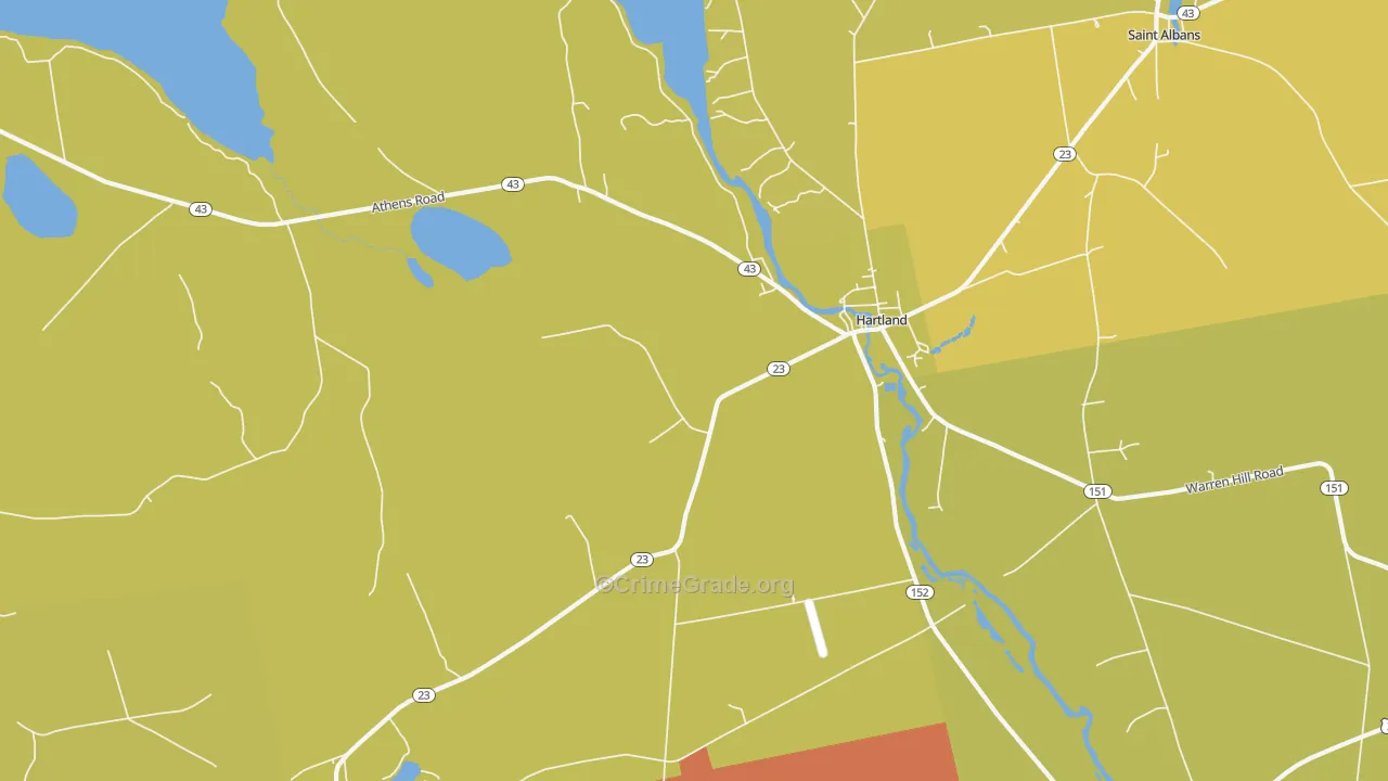 Hartland, ME Map of Theft Rates