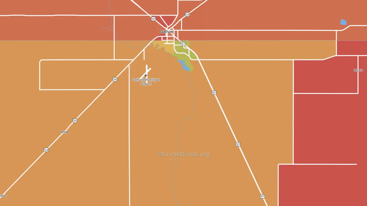 Hartley County, TX Map of Theft Rates