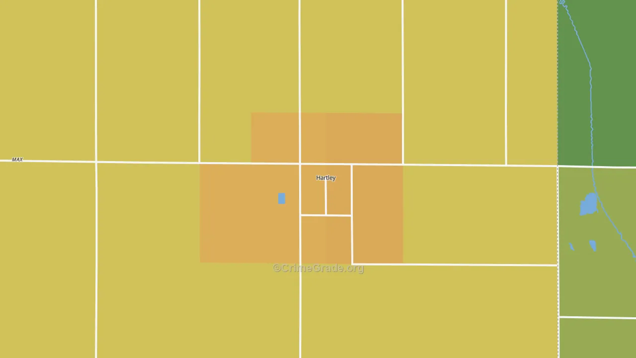 Hartley, IA Map of Theft Rates