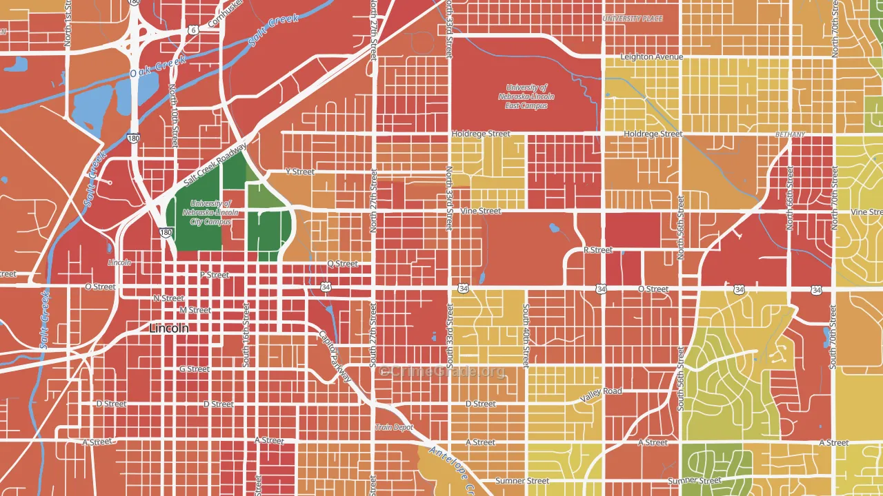 Hartley, Lincoln, NE Map of Theft Rates