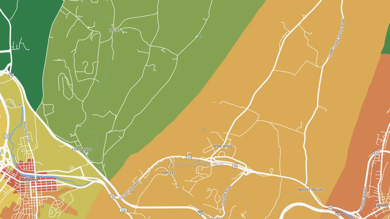 Hartley, PA Map of Theft Rates