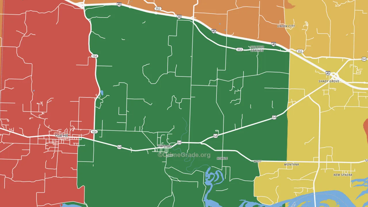 Hartman, AR Map of Theft Rates