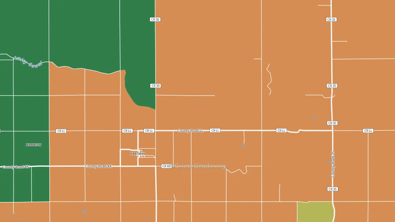Hartman, CO Map of Theft Rates