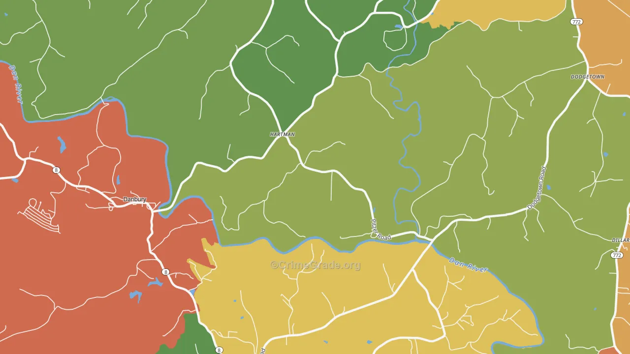 Hartman, NC Map of Theft Rates