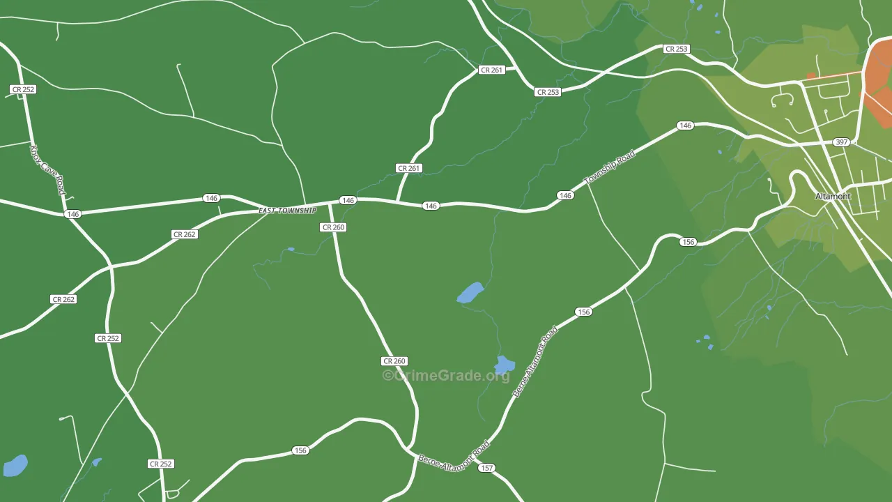 Hartmans Corners, NY Map of Theft Rates