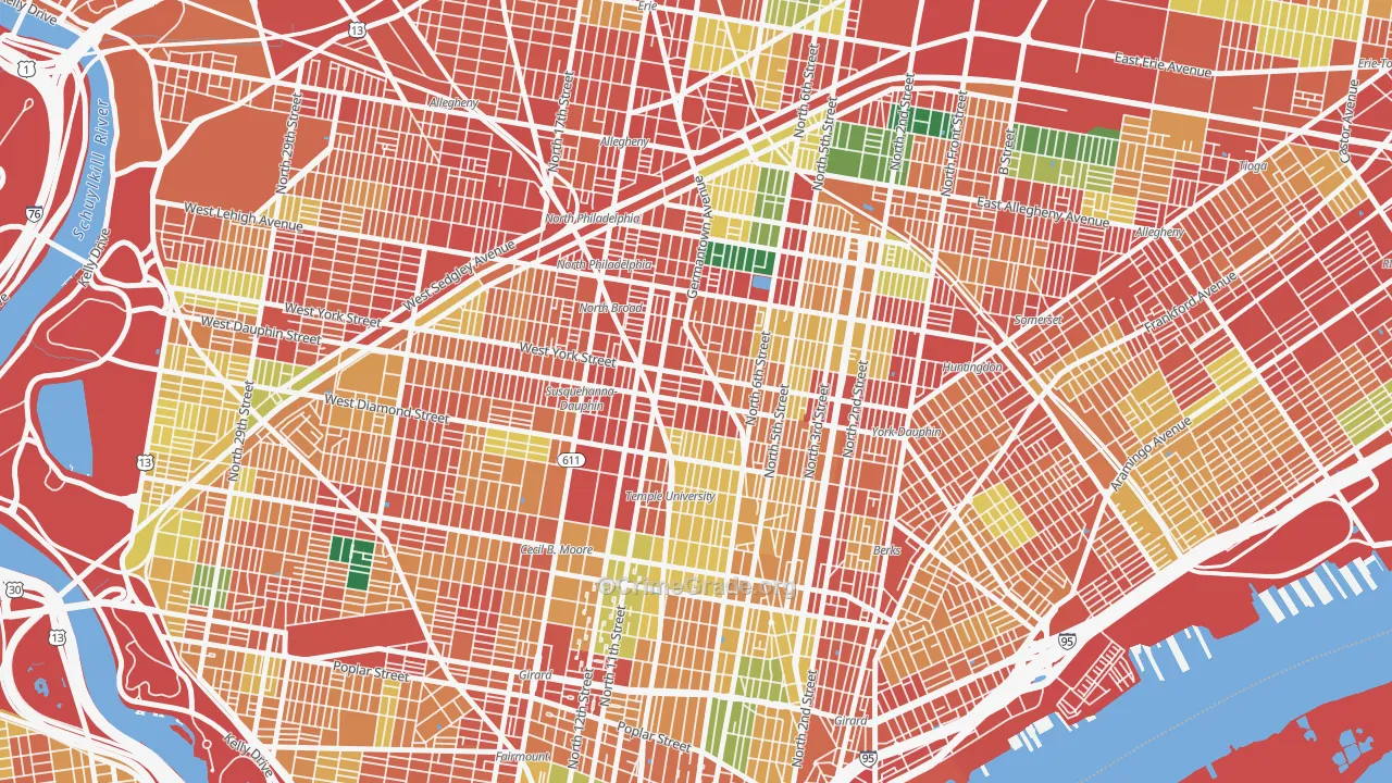 Hartranft, Philadelphia, PA Map of Theft Rates