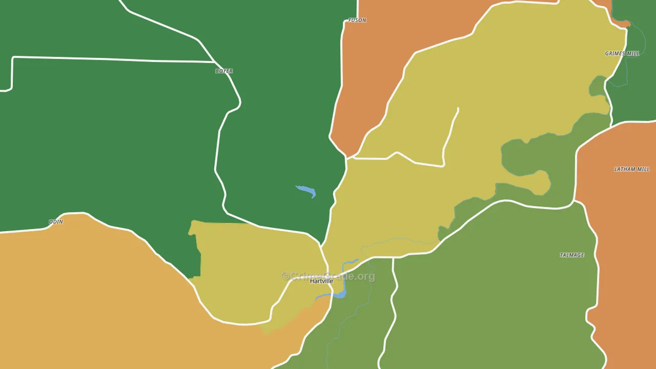 Hartville, MO Map of Theft Rates