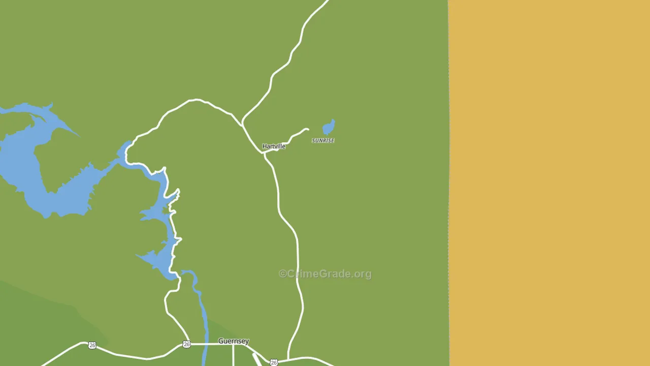 Hartville, WY Map of Theft Rates