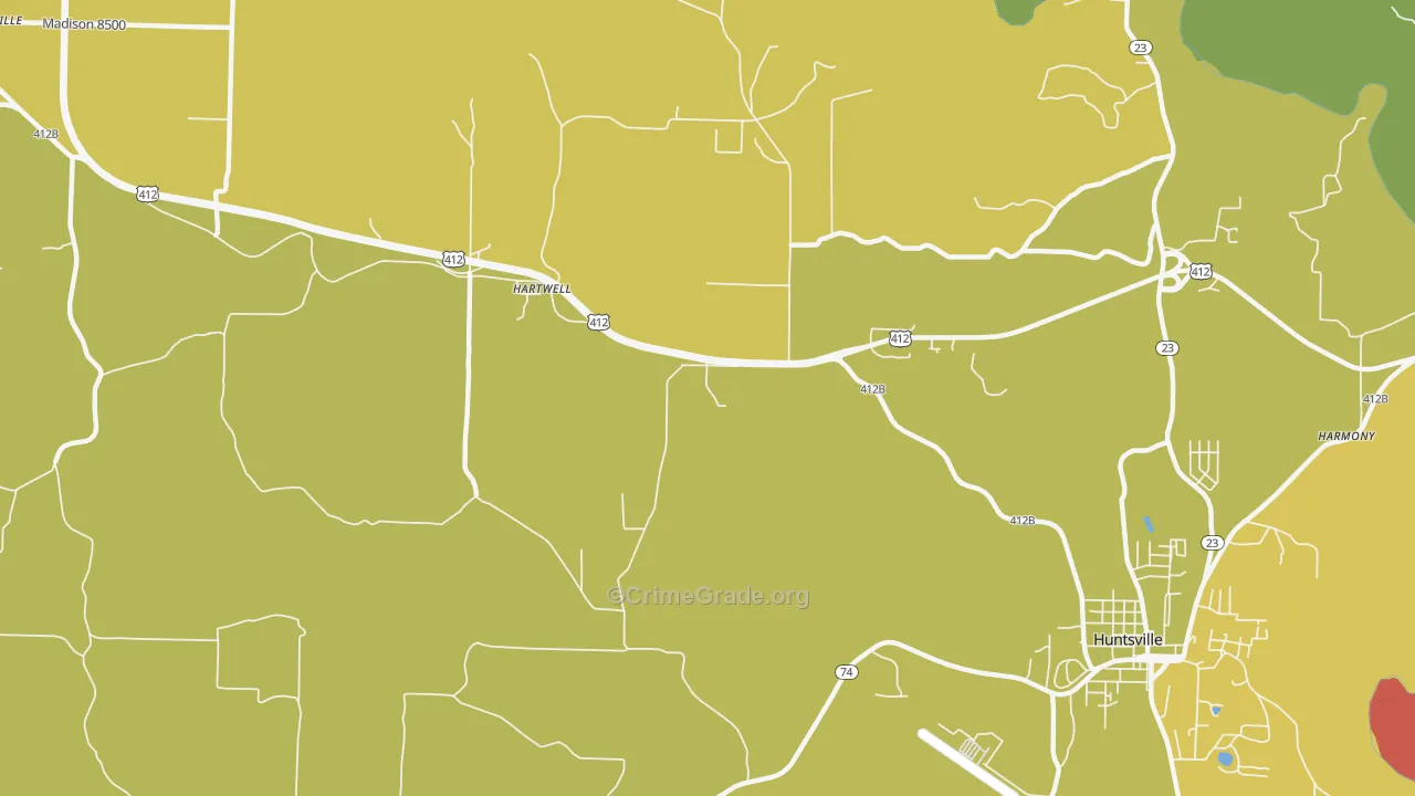 Hartwell, AR Map of Theft Rates