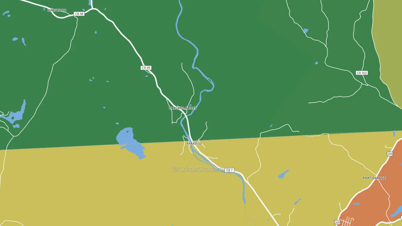 Hartwood, NY Map of Theft Rates