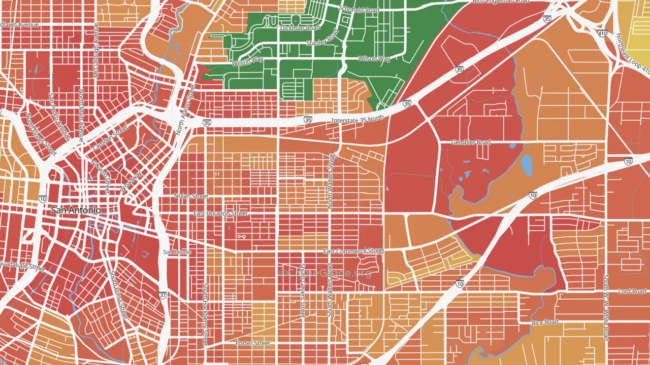 Harvard Place-Eastlawn, San Antonio, TX Map of Theft Rates