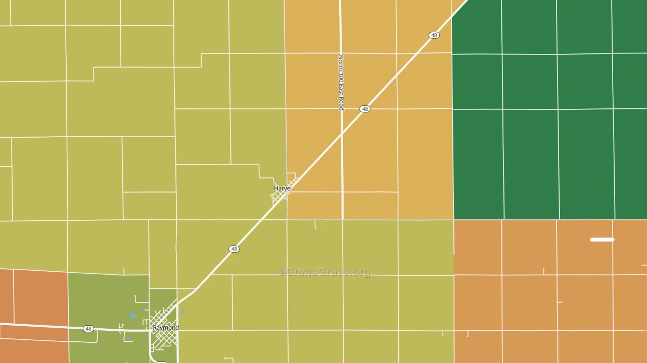 Harvel, IL Map of Theft Rates