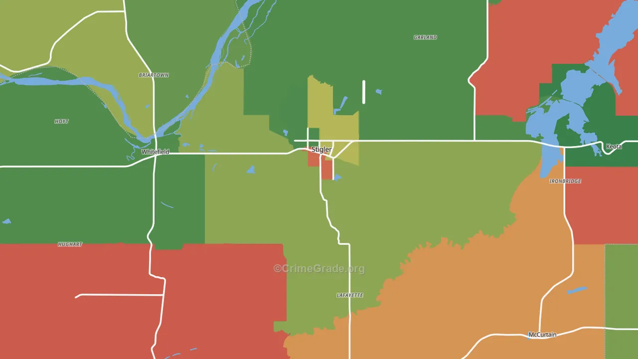 Haskell County, OK Map of Theft Rates
