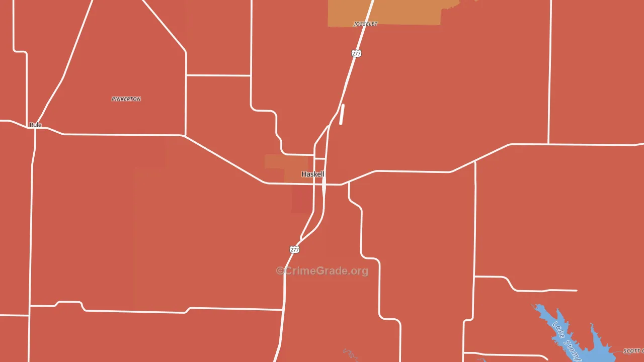 Haskell, TX Map of Theft Rates