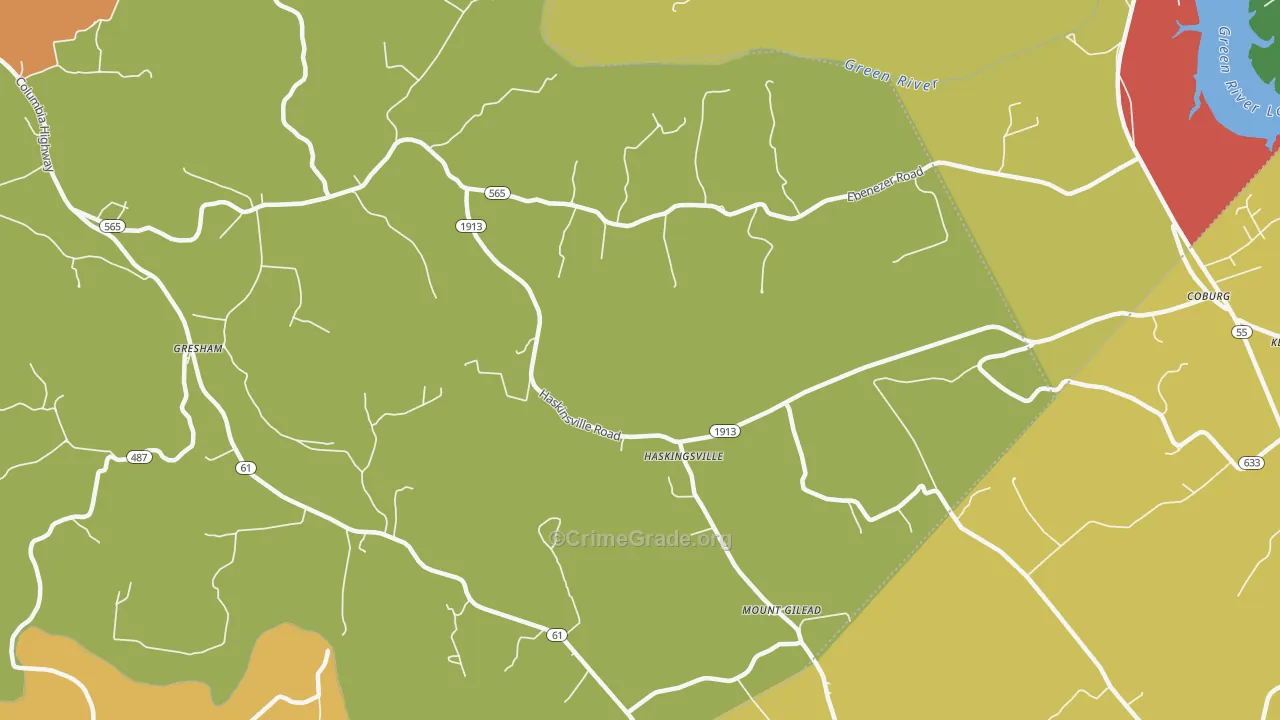 Haskingsville, KY Map of Theft Rates