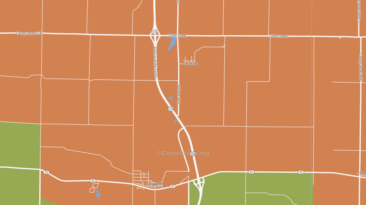 Haskins, IA Map of Theft Rates