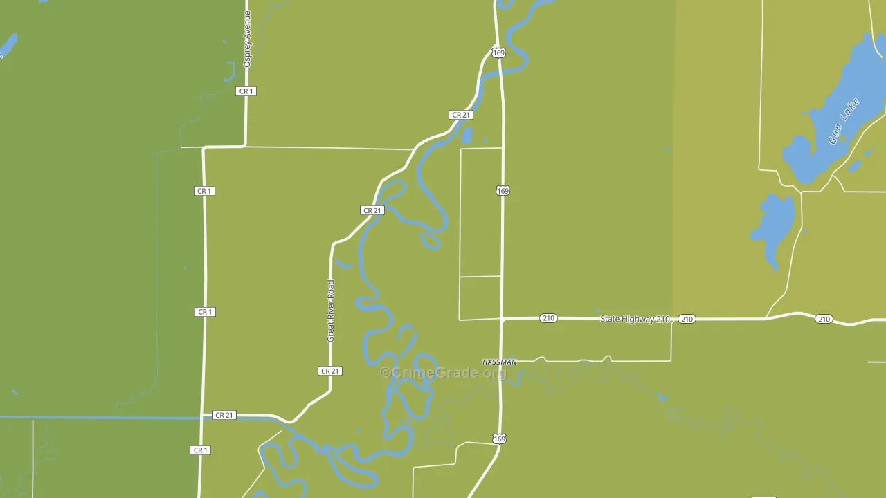 Hassman, MN Map of Theft Rates