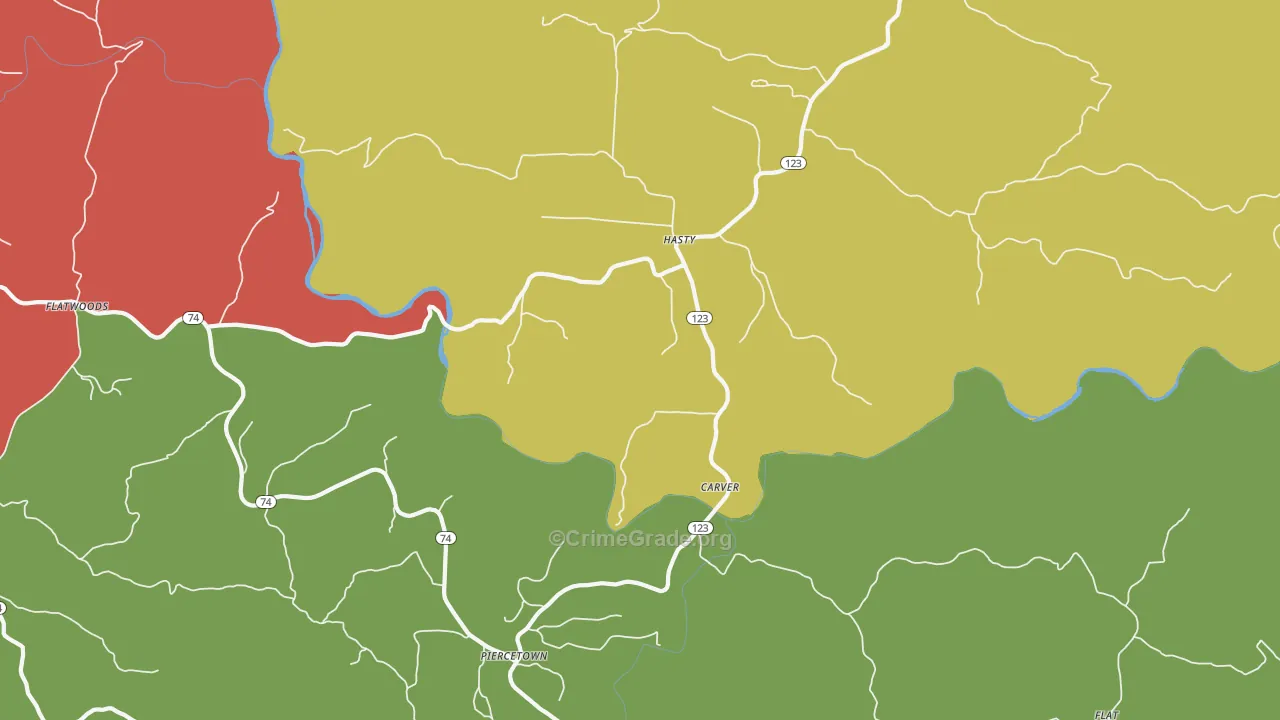 Hasty, AR Map of Theft Rates