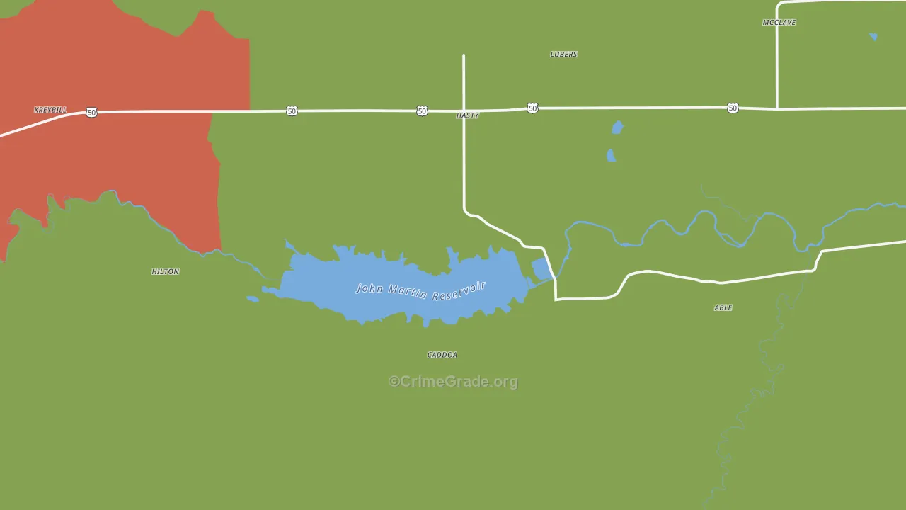 Hasty, CO Map of Theft Rates