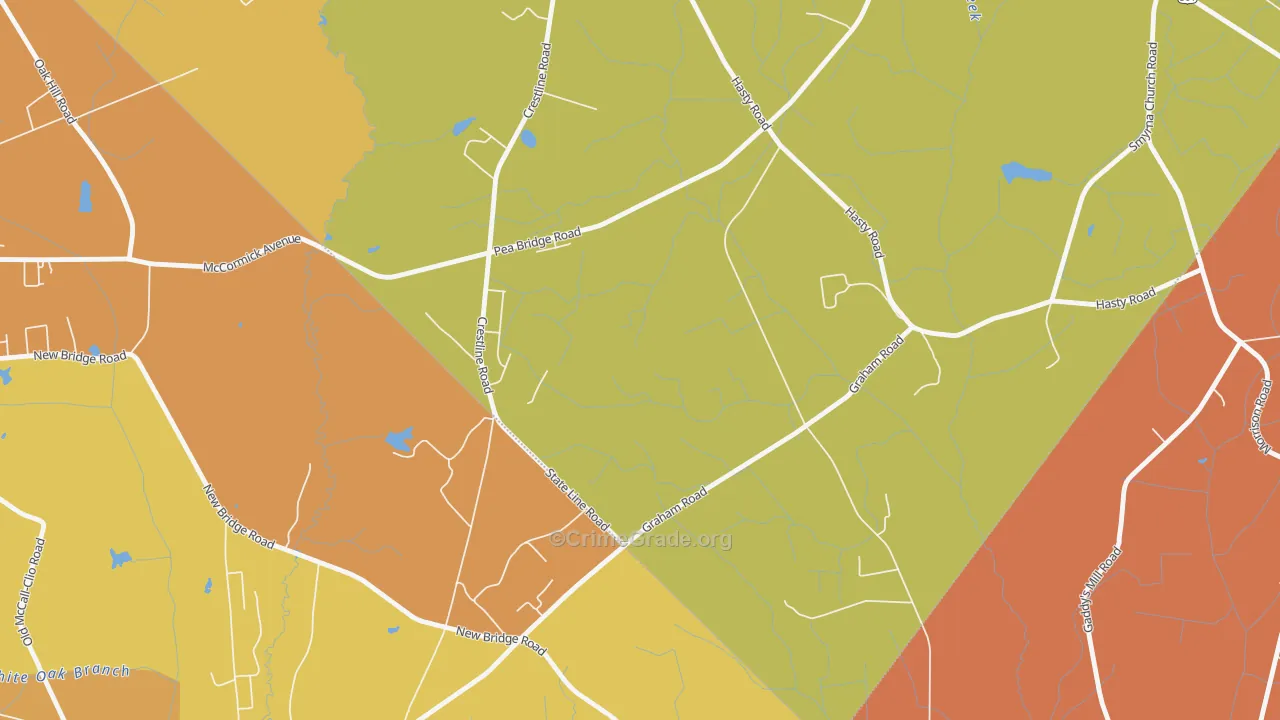 Hasty, NC Map of Theft Rates