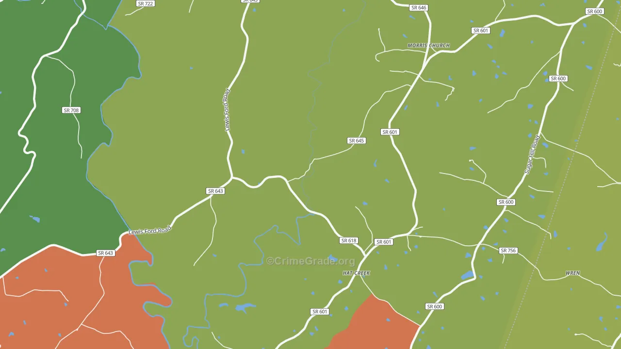 Hat Creek, VA Map of Theft Rates