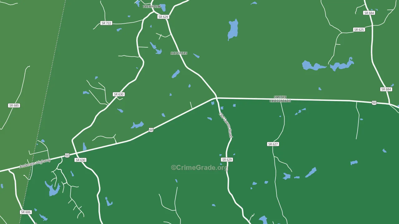 Hatchers, VA Map of Theft Rates