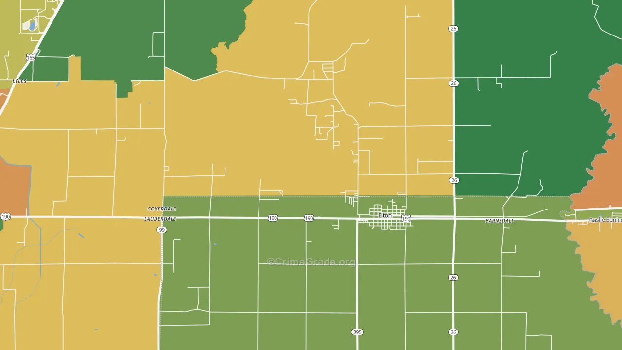 Hathaway, LA Map of Theft Rates
