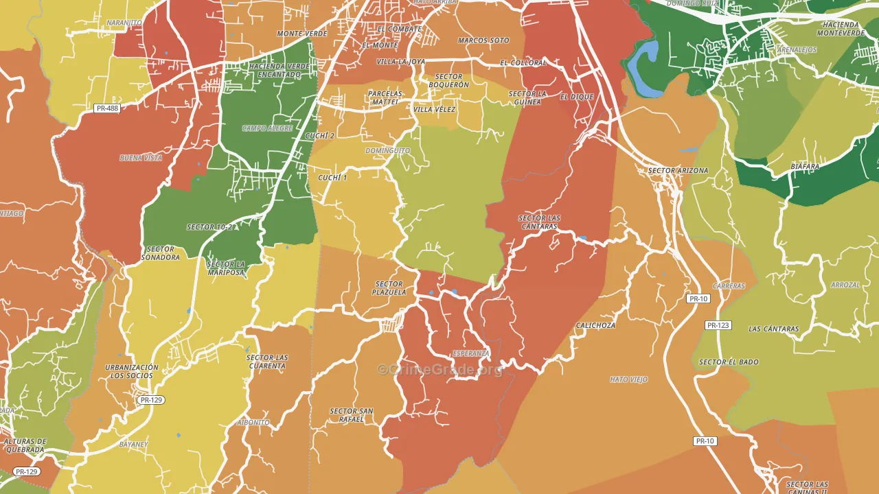 Hato Viejo, PR Map of Theft Rates