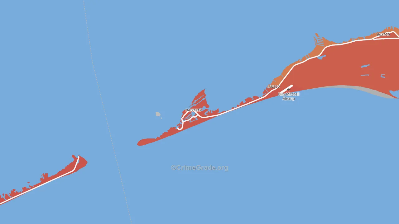 Hatteras, NC Map of Theft Rates